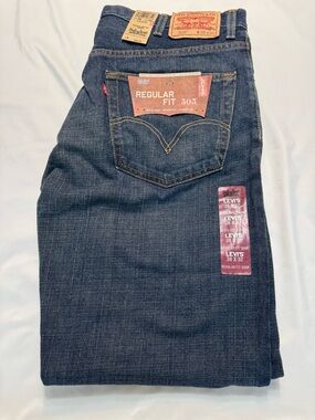 Levi’s 505 Regular Fit Jeans 38x32 NWT Dark Wash Classic Straight 2011 Deadstock